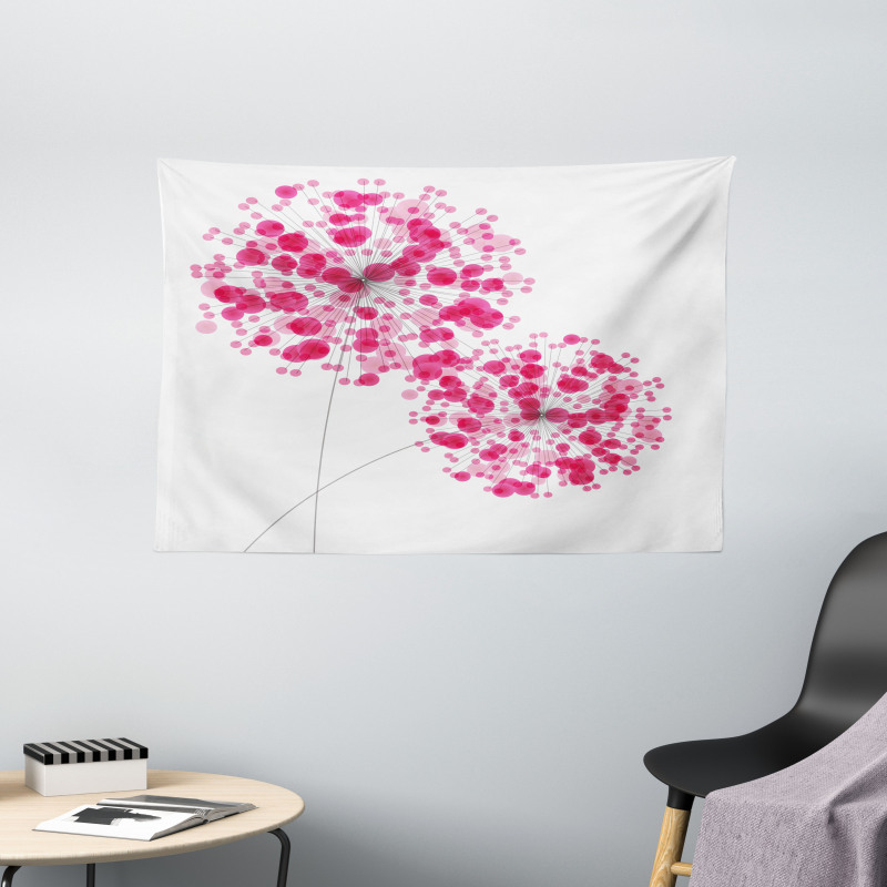 Abstract Dandelion Artwork Wide Tapestry