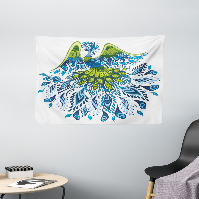 Abstract Bird Wide Tapestry