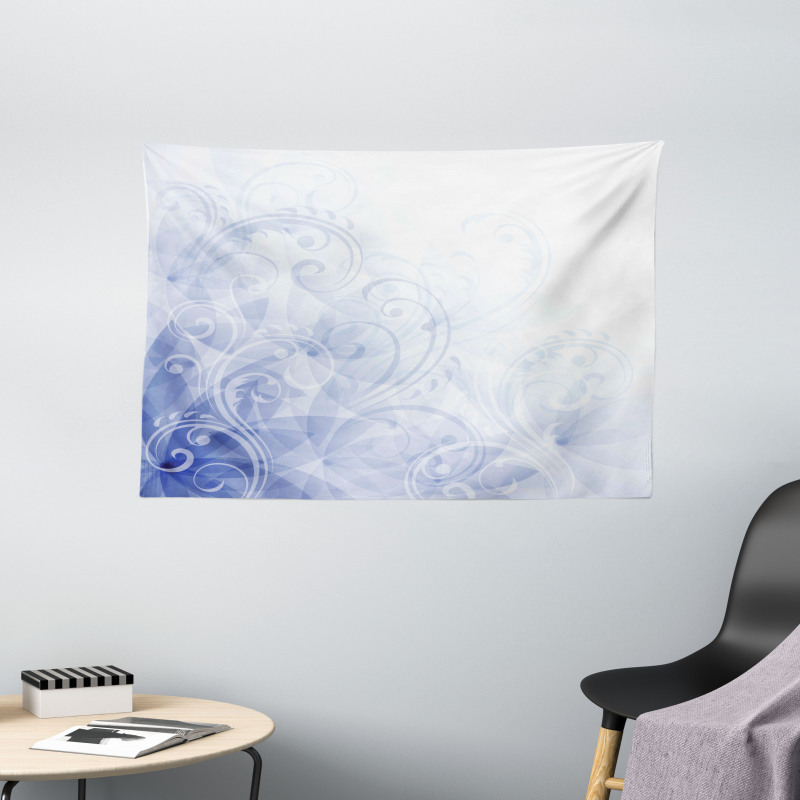Abstract Floral Curl Wide Tapestry