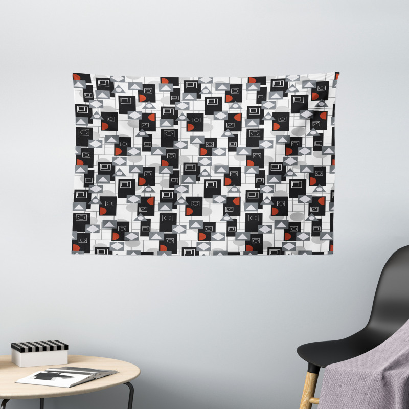 Creative Modern Shapes Wide Tapestry