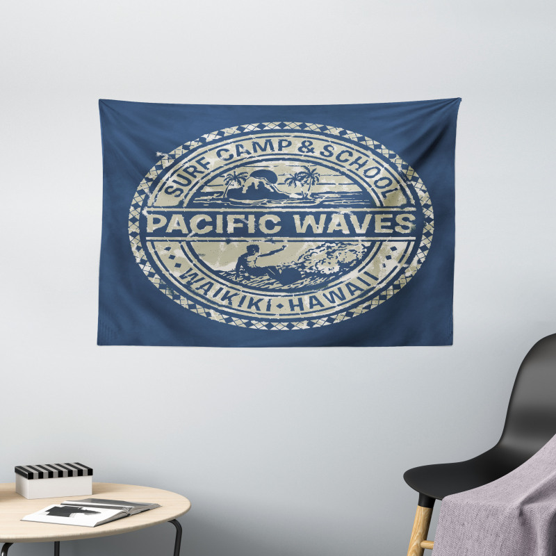 Pacific Waves Surf Camp Wide Tapestry