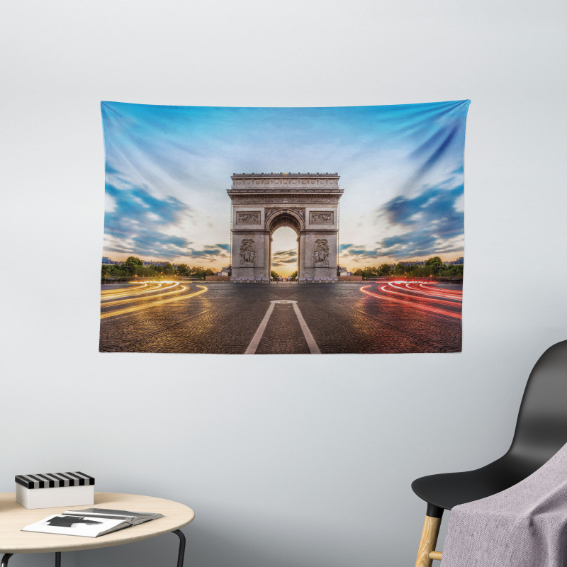 Famous Champs Elysees Wide Tapestry