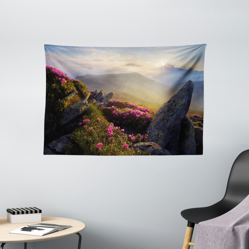 Sunrise Rhodonderons Wide Tapestry