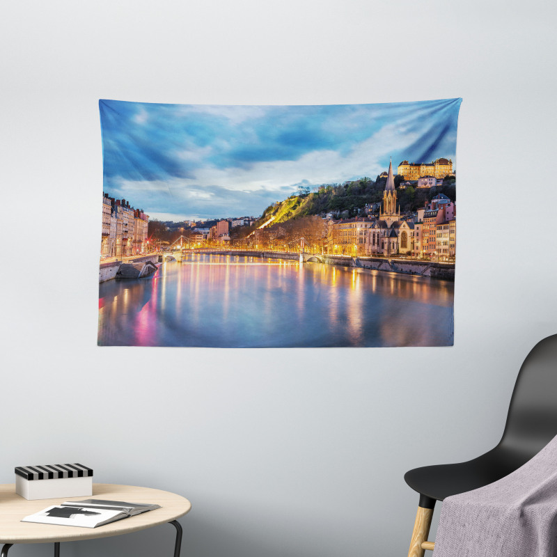 Saone River Lyon City Wide Tapestry