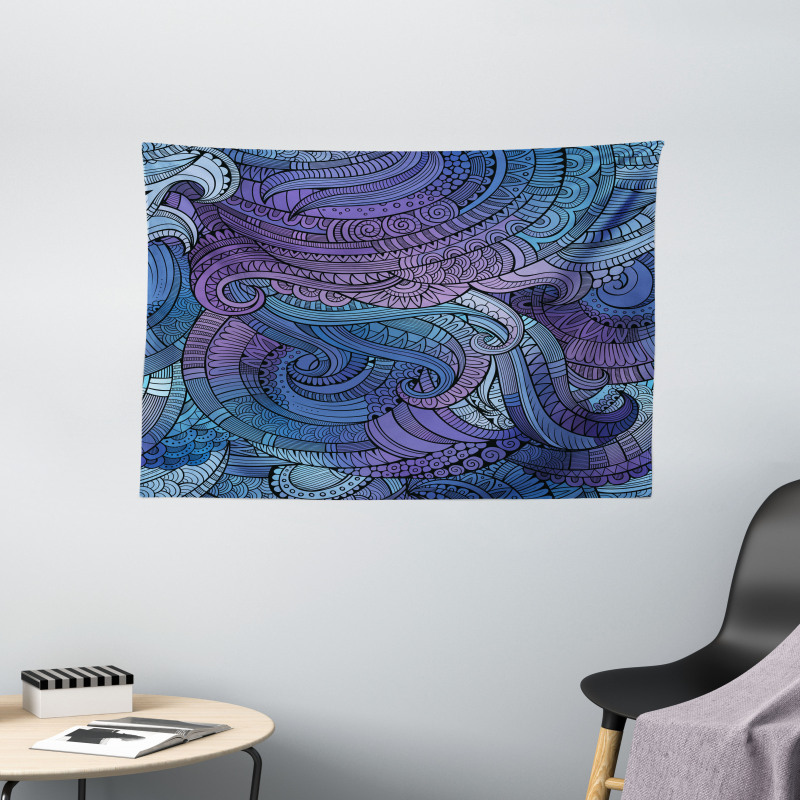 Ocean Inspired Paisley Wide Tapestry