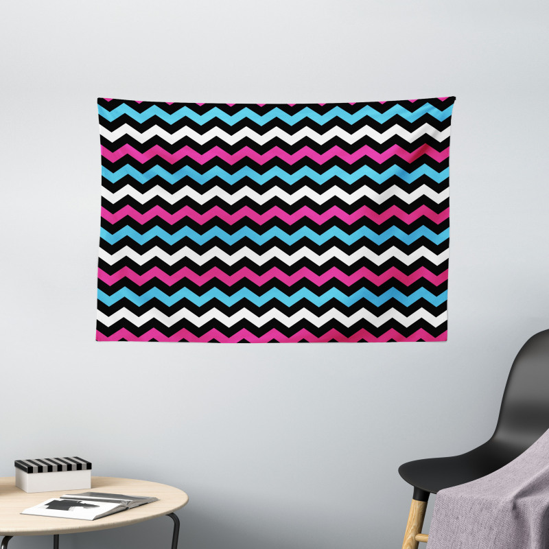 Zigzag Colorful Twisty Wide Tapestry