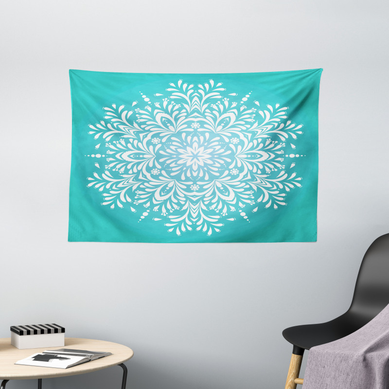 Winter Snowflake Wide Tapestry