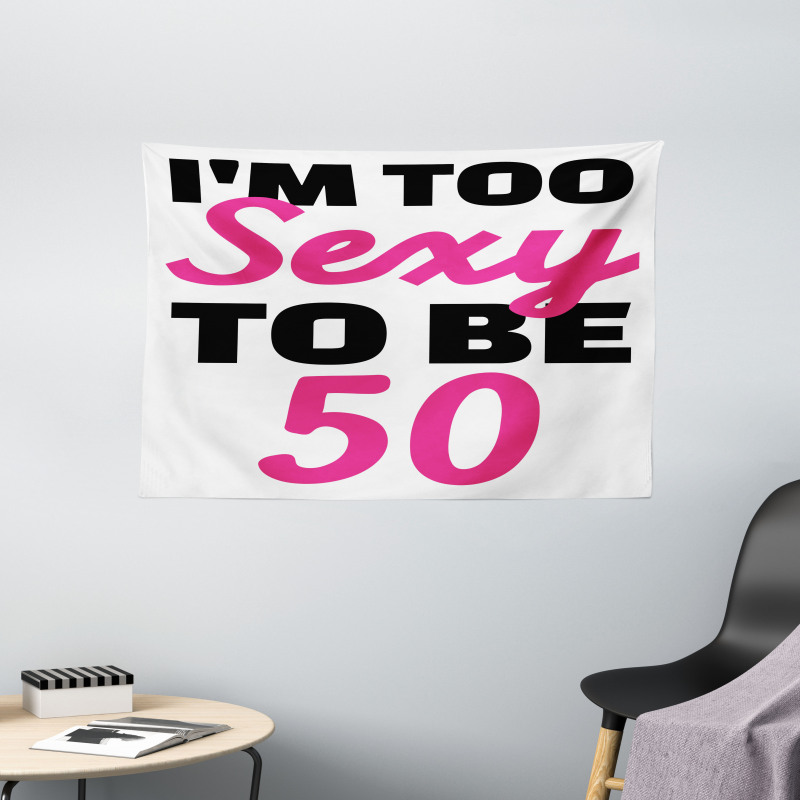 Being 50 Themed Text Wide Tapestry