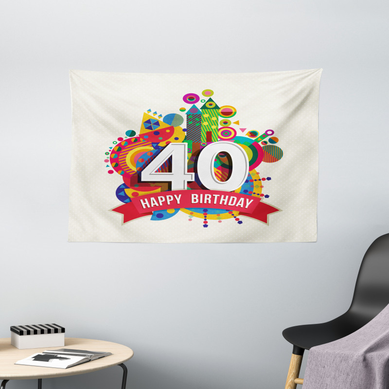 Cartoon Banner Wide Tapestry