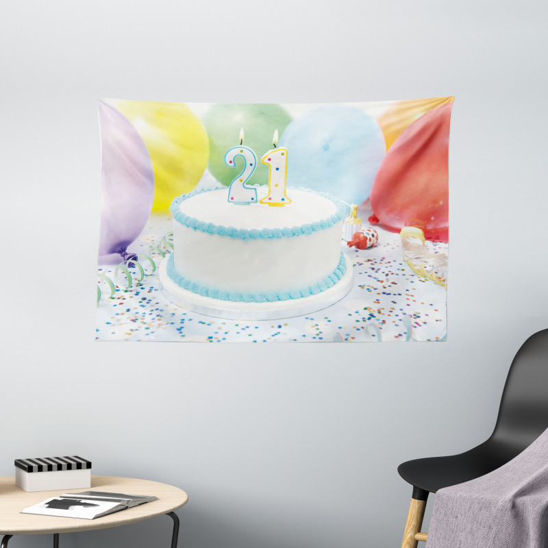 Colorful Ballons Wide Tapestry
