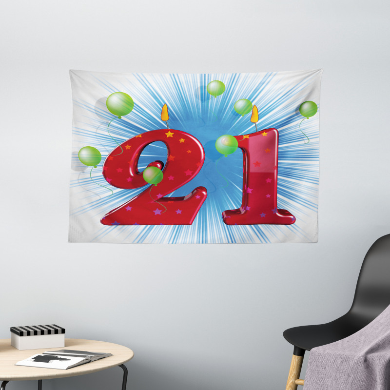 Abstract Balloons Wide Tapestry