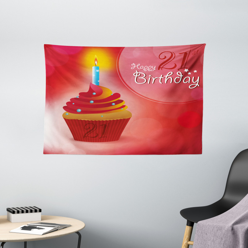 Abstract Birthday Wide Tapestry
