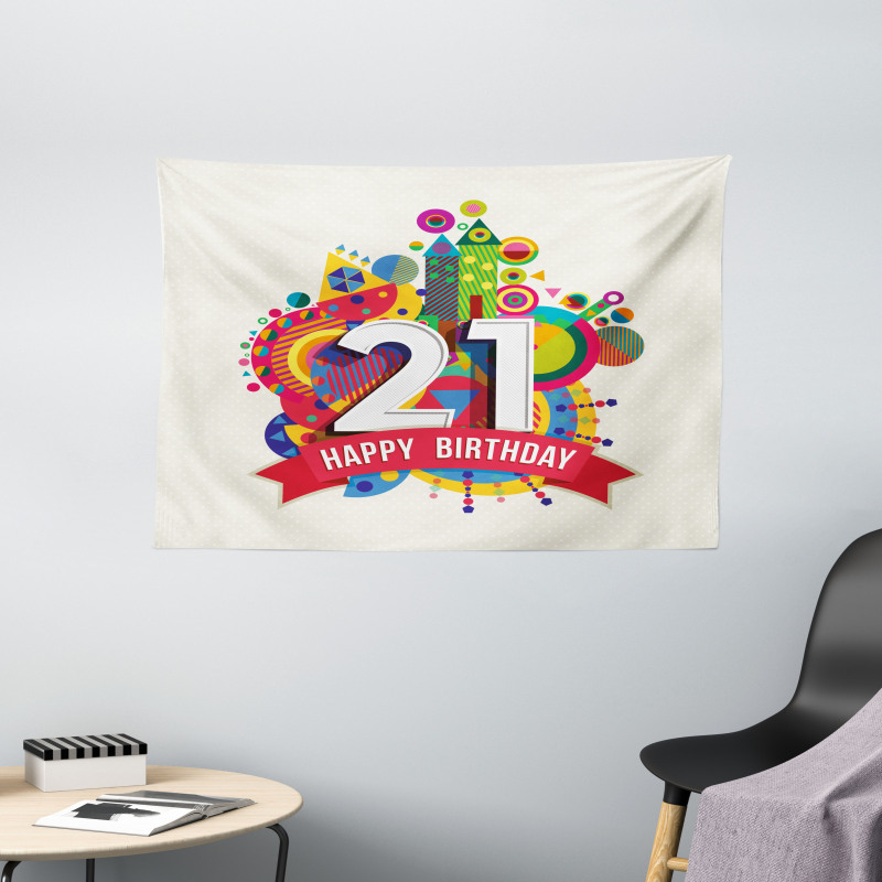 Happy Birthday Image Wide Tapestry