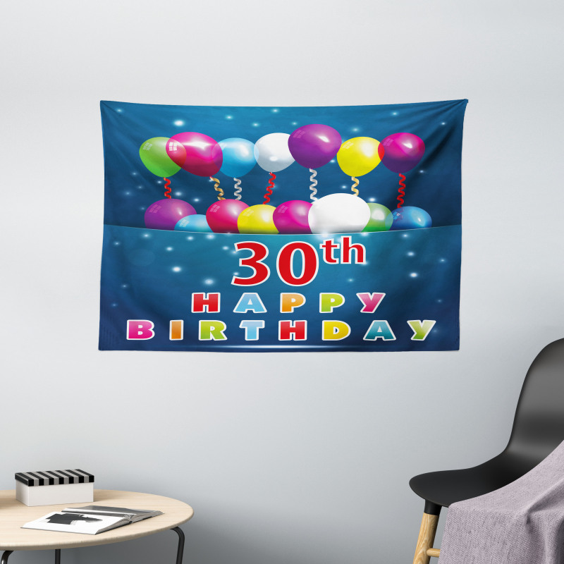 Balloons Curly Ribbon Wide Tapestry
