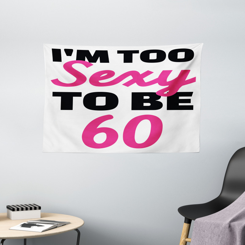 Being 60 Themed Typography Wide Tapestry