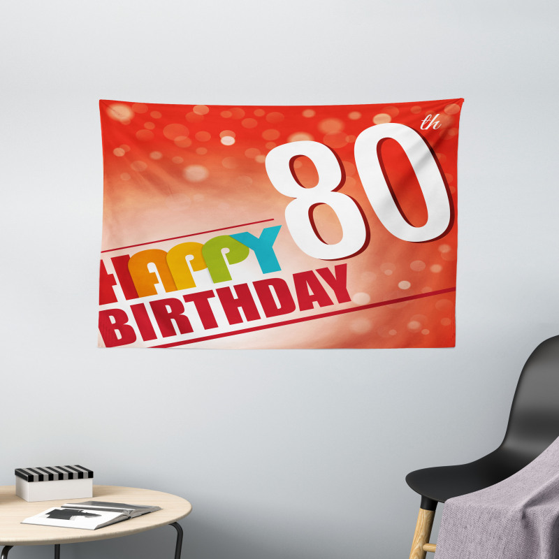 80 Old Birthday Party Wide Tapestry