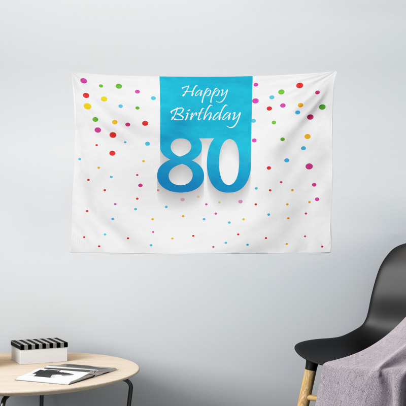 Polka Dots Birthday Wide Tapestry