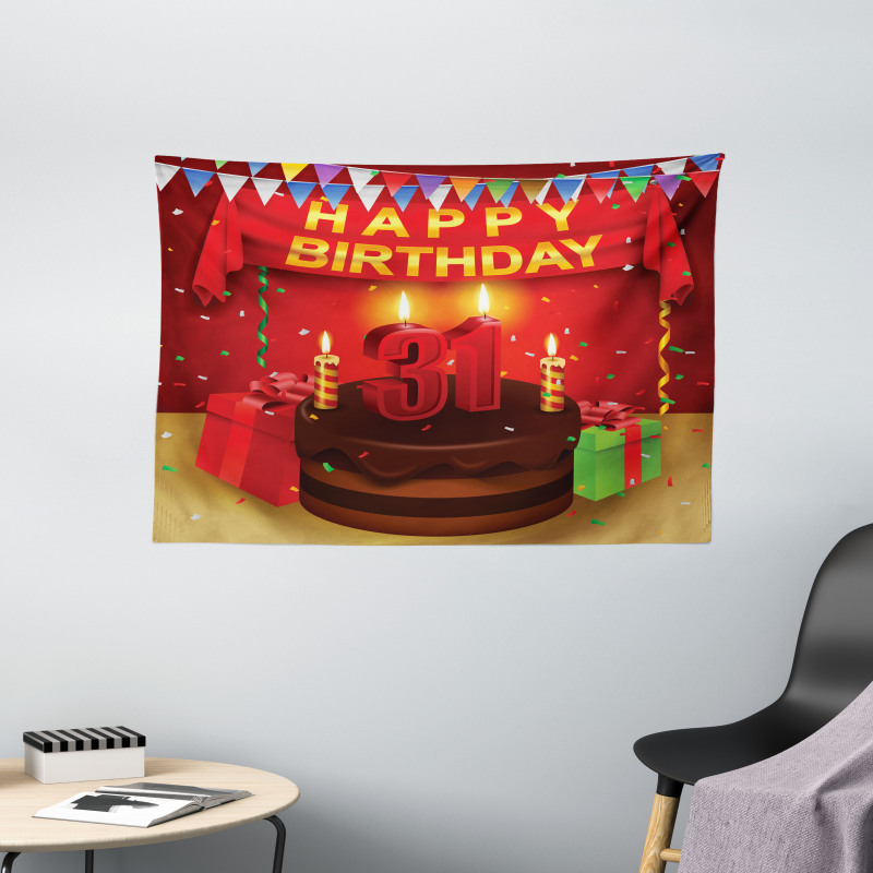 Cake Birthday Wide Tapestry