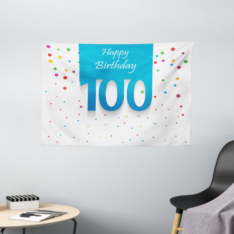 100 Years Birthday Wide Tapestry