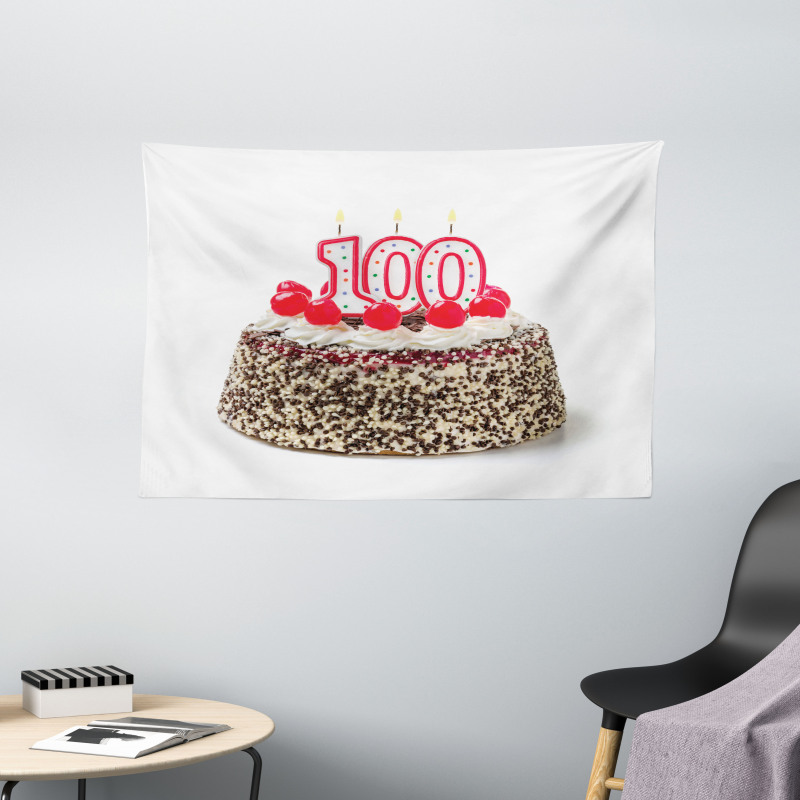 Cake and Candles Wide Tapestry