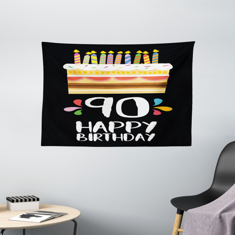 Colorful Party Set Wide Tapestry