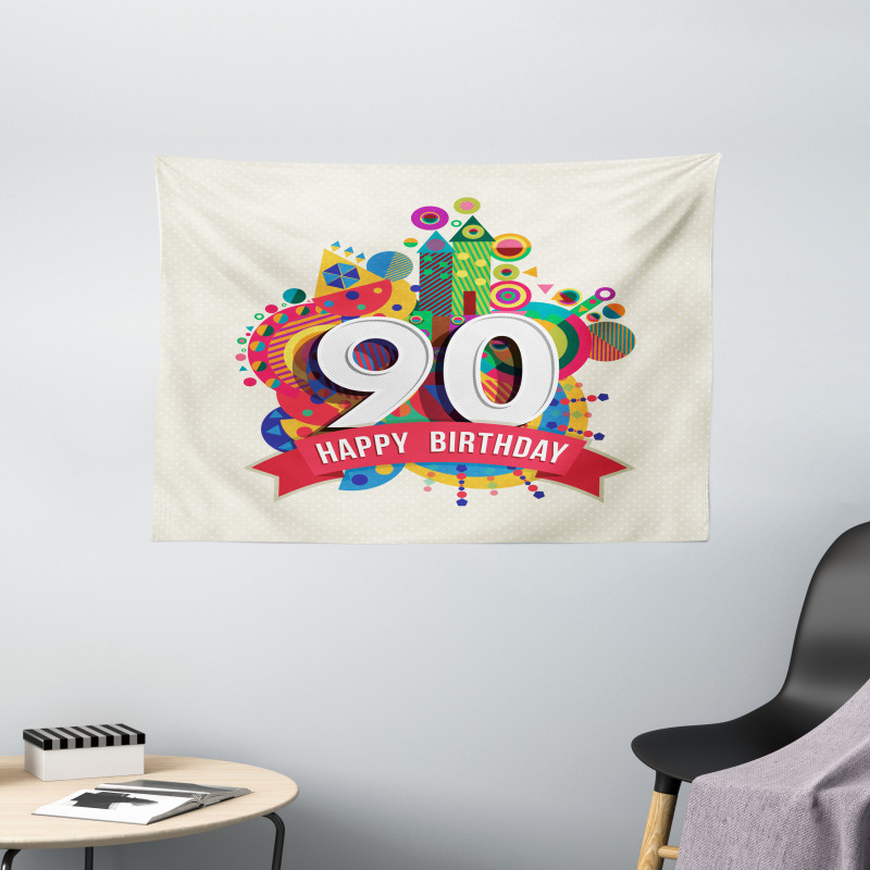 Funky Pop Birthday Wide Tapestry