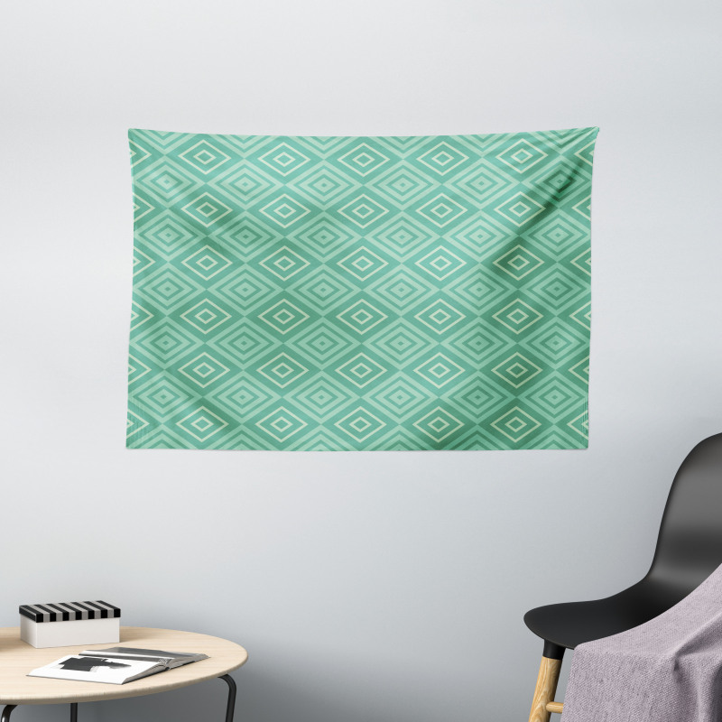 Nested Squares Pattern Wide Tapestry