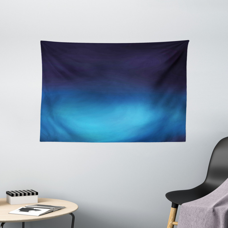 Blue Ombre Ocean Inspired Wide Tapestry