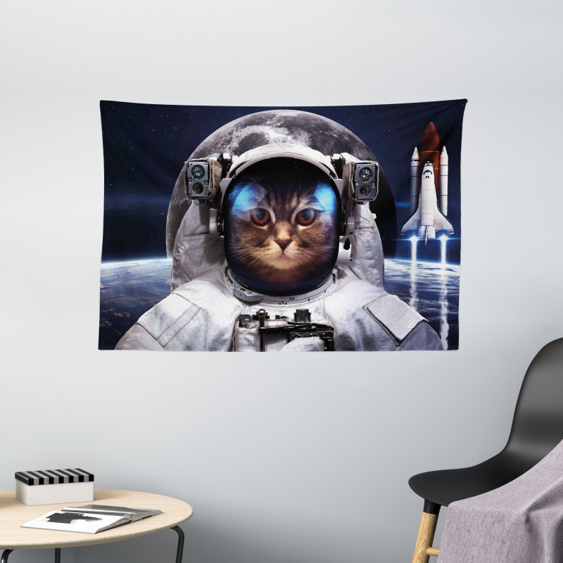 Space Traveller Pet Wide Tapestry