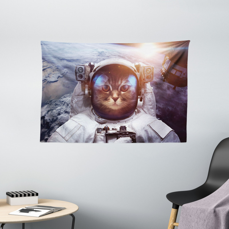 Space Satellite Eclipse Wide Tapestry