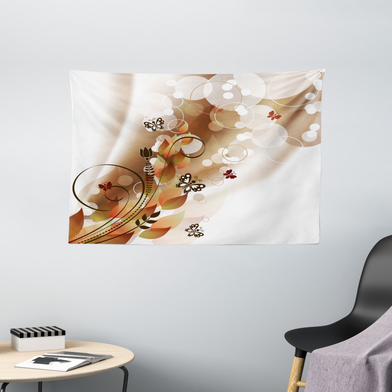 Spring Themed Abstraction Wide Tapestry