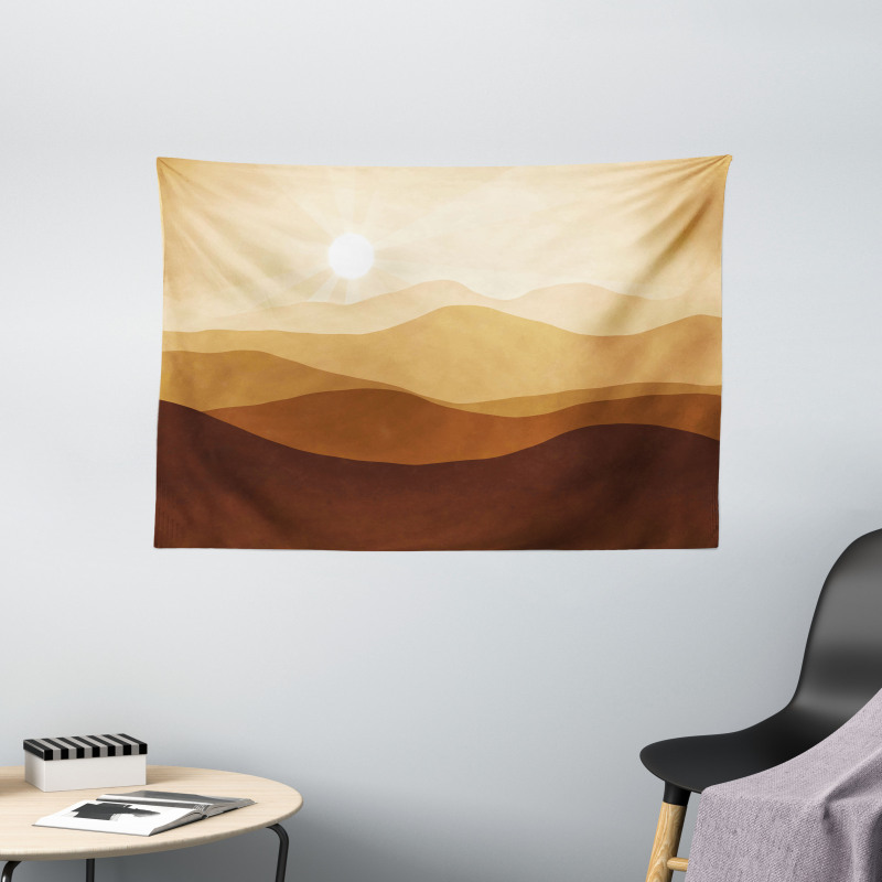 Abstract Sunrise Mountains Wide Tapestry