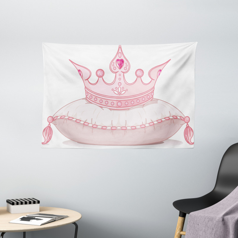 Cartoon Crown Wide Tapestry