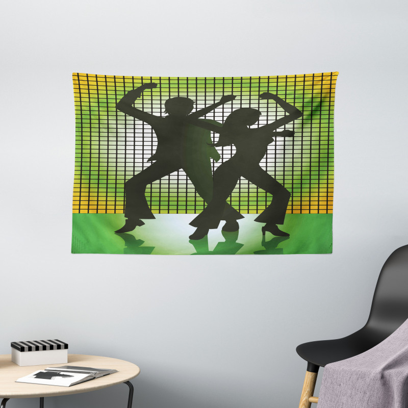Disco Couple Dance Wide Tapestry