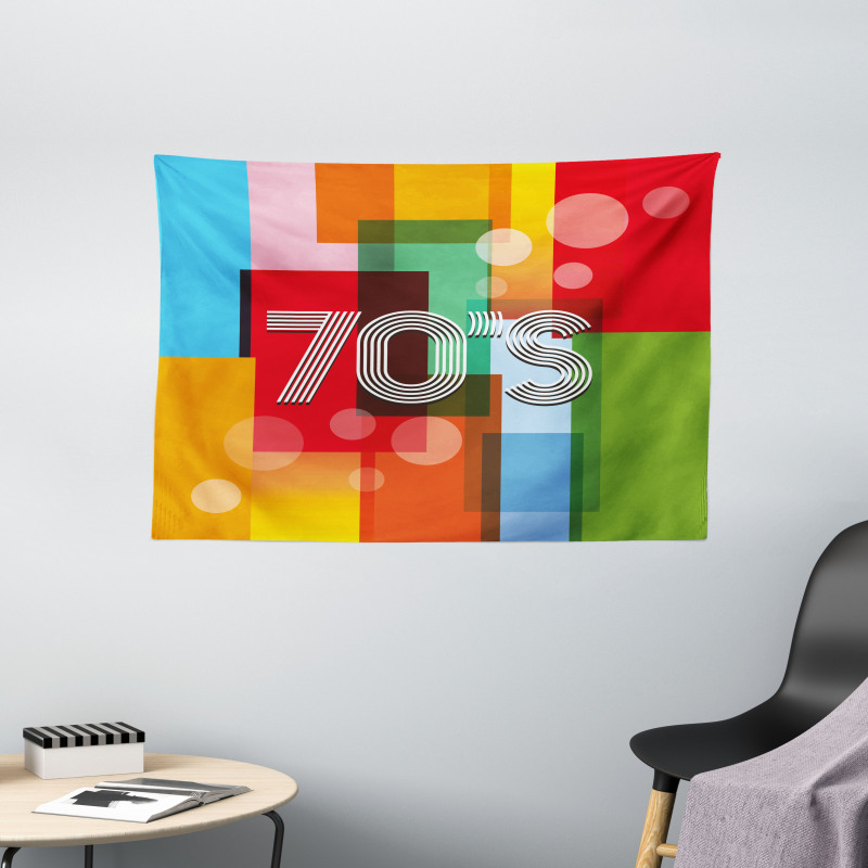 Retro Art Seventies Wide Tapestry