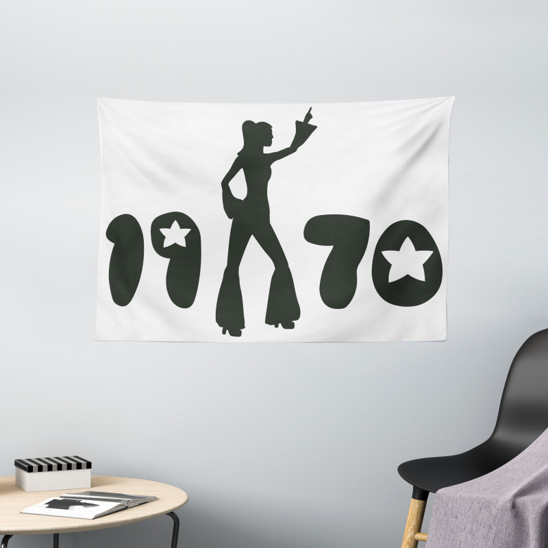 70s Woman Retro Wide Tapestry