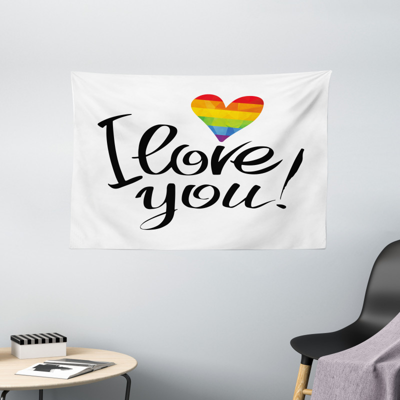 Heart Gay Couples Love Wide Tapestry