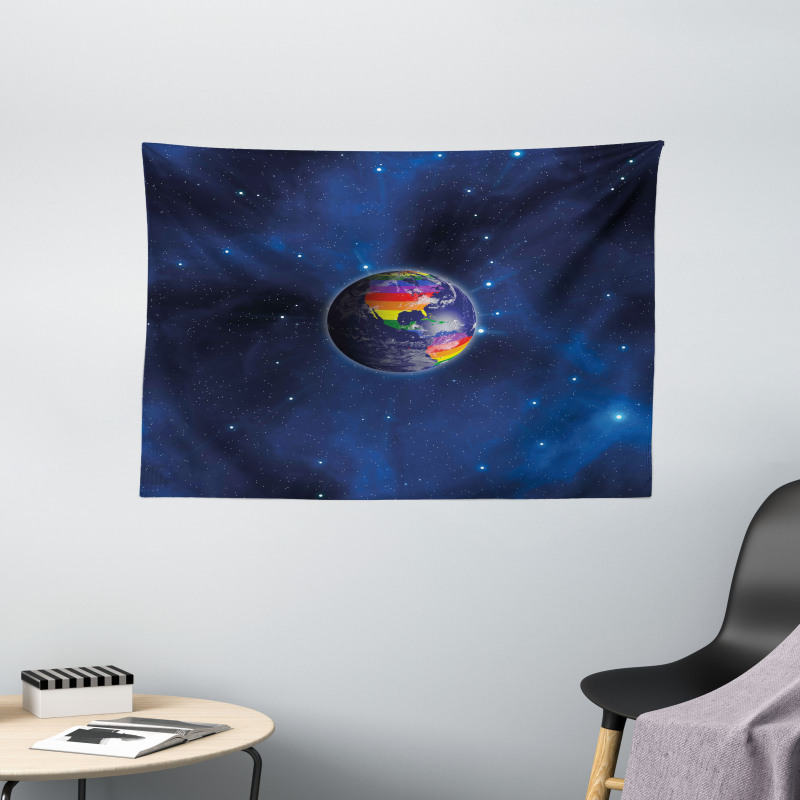 Earth LGBT Colors Wide Tapestry