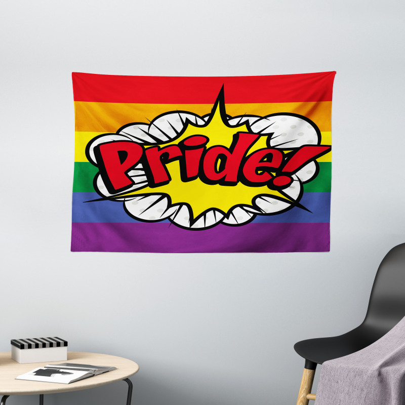 Pop Art Comics Pride Wide Tapestry