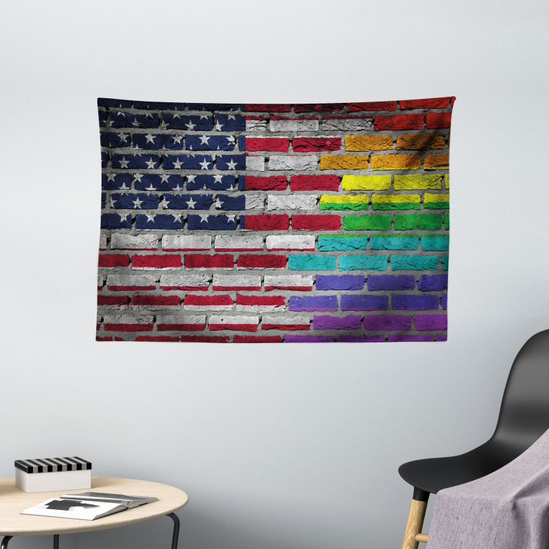 Brick Wall Pride Wide Tapestry