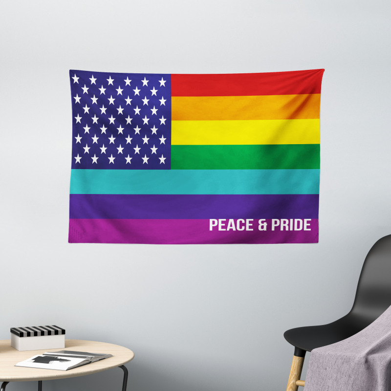 Stars Peace Pride Wide Tapestry