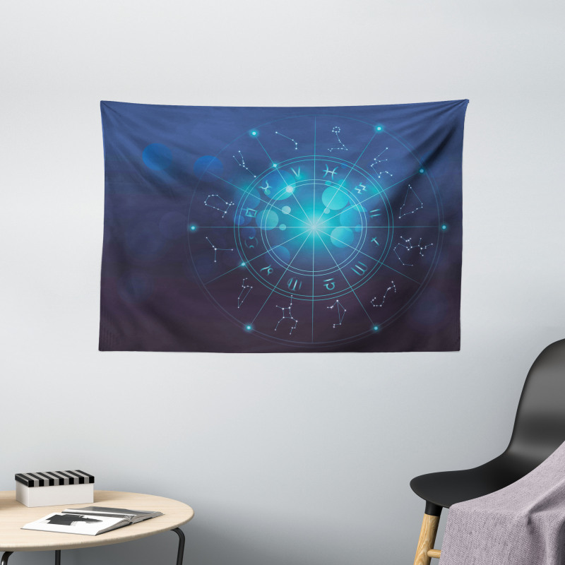 Zodiac Signs in Space Wide Tapestry