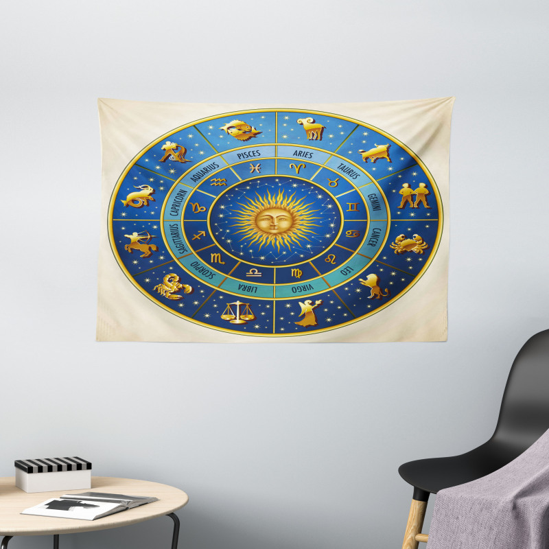 Astrological Signs Wide Tapestry