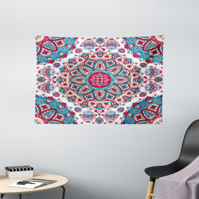 Oriental Style Floral Retro Wide Tapestry