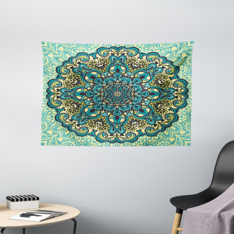 Abstract Flower Vibrant Wide Tapestry