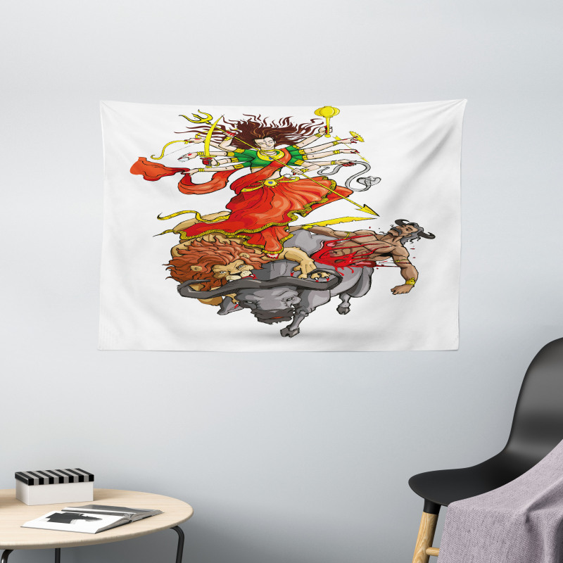 Mythical Scene Wide Tapestry