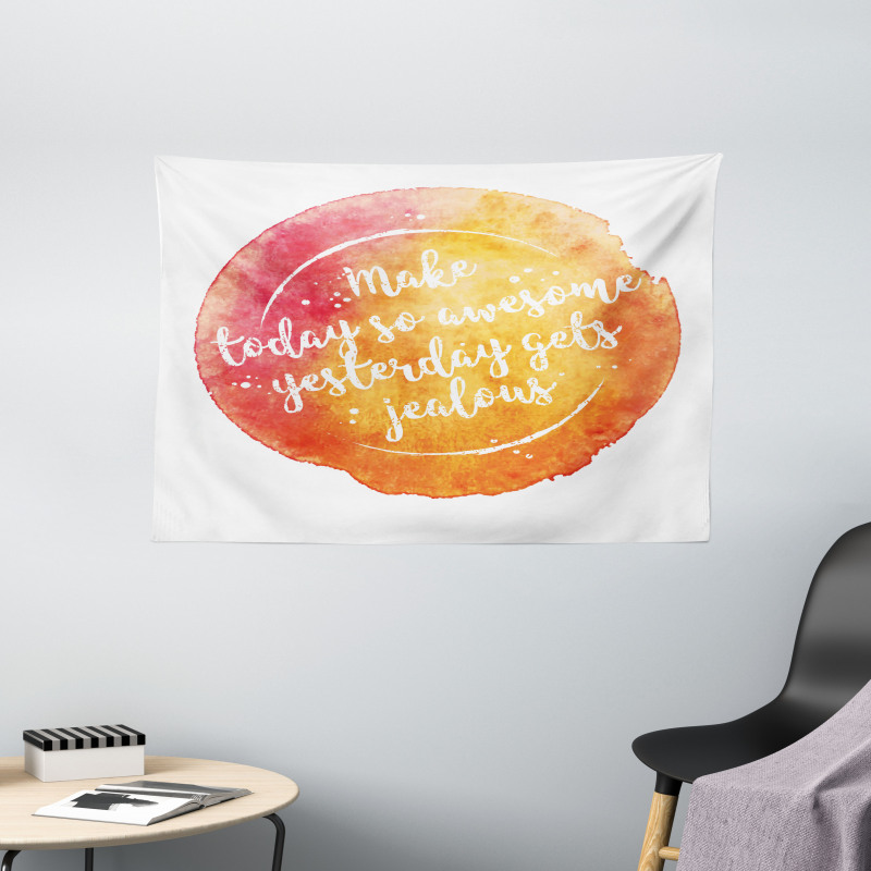 Motivational Grungy Art Wide Tapestry