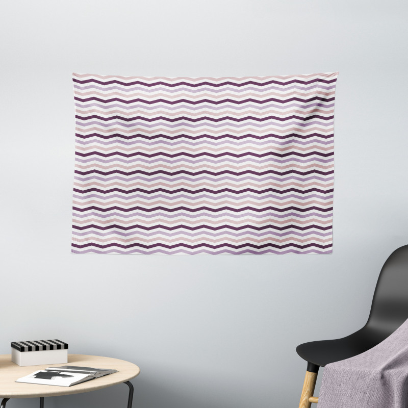 Zig Zag Waves Shapes Wide Tapestry