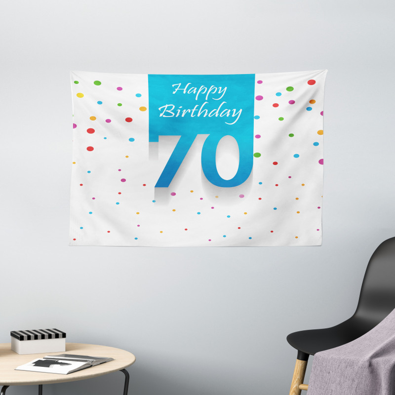 Dots Happy Birthday Wide Tapestry