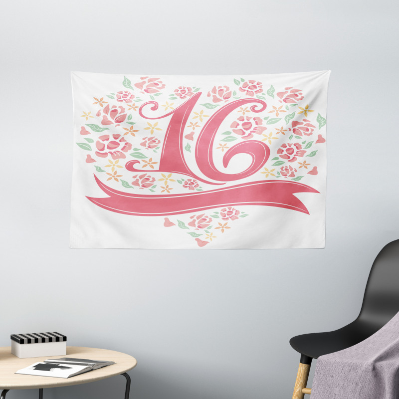 Floral 16 Wide Tapestry